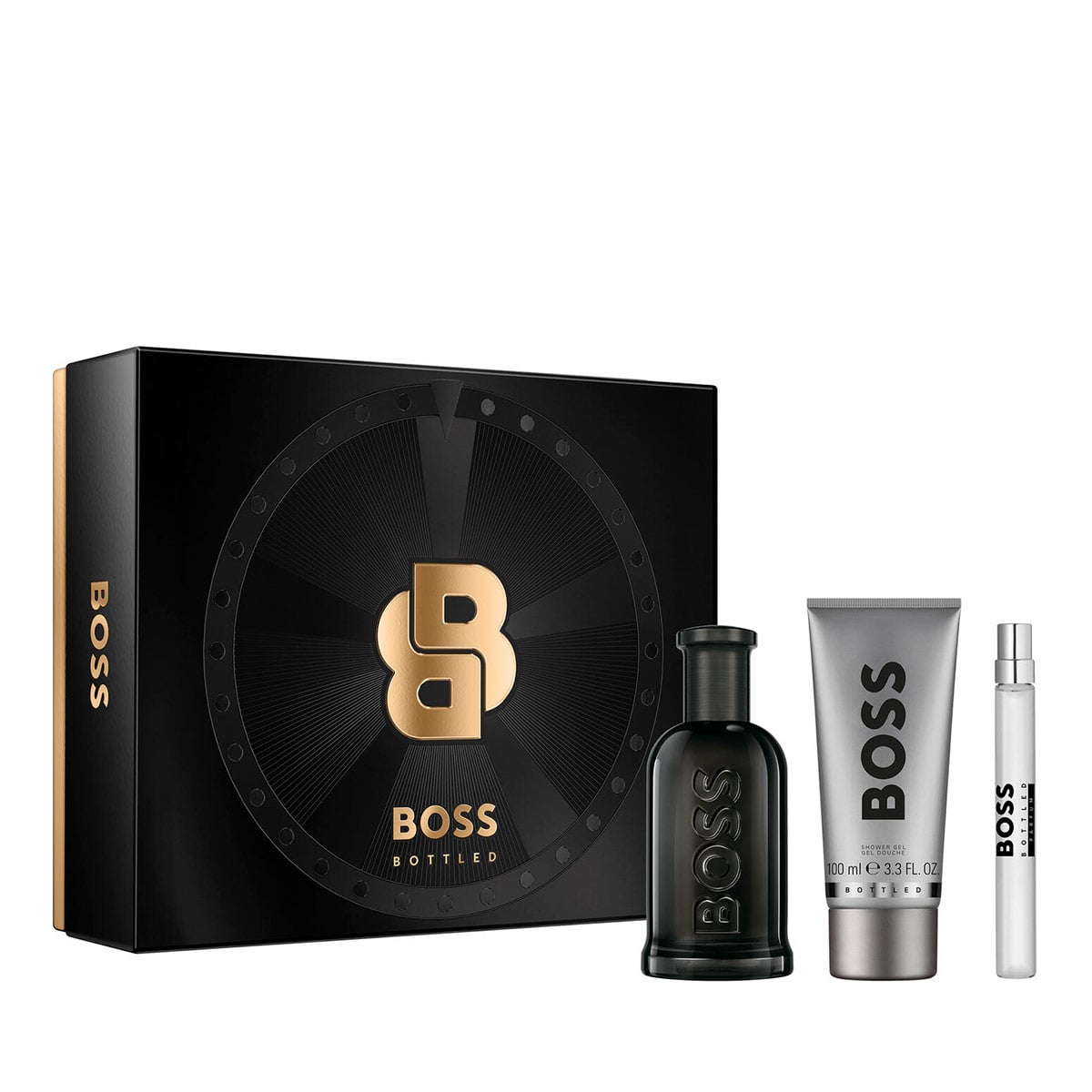 SET PERFUME HUGO BOSS BOTTLED HOMBRE PARFUM 100ML+100ML+10ML - 1
