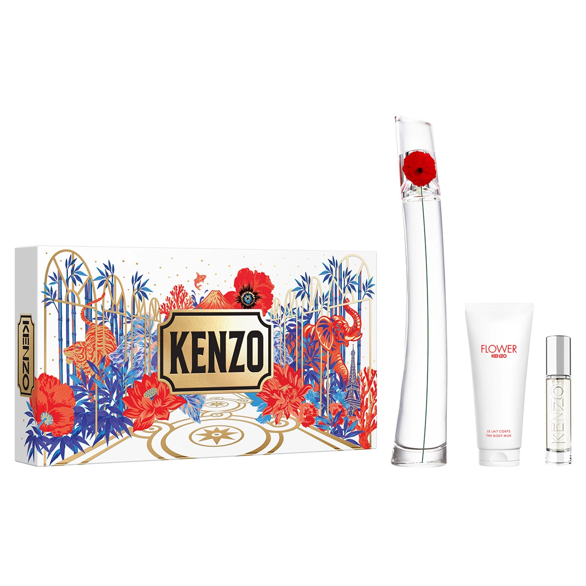 SET PERFUME KENZO FLOWER MUJER EDP 100ML+75ML+10ML - 1