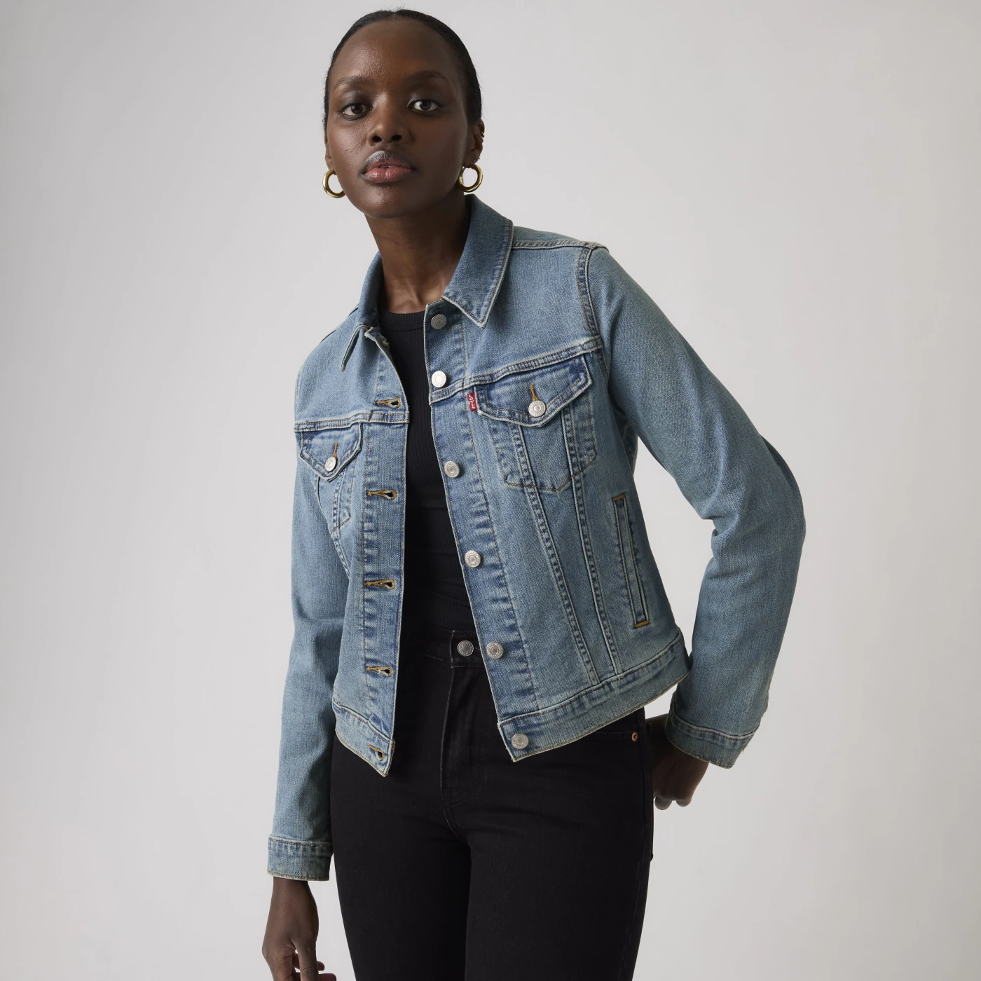 CASACA MUJER LEVI'S AZUL CLARO ORIGINAL TRUCKER - 2