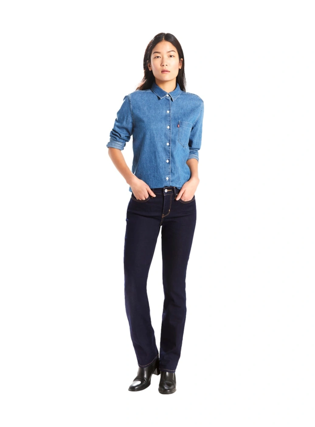 JEAN MUJER LEVI'S AZUL OSCURO 314 SHAPING STRAIGHT - 1