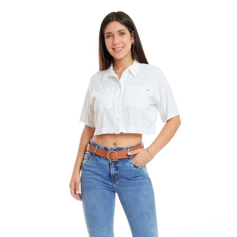 BLUSA MANGA 3/4 MUJER METAL JEANS BLENDA - 2