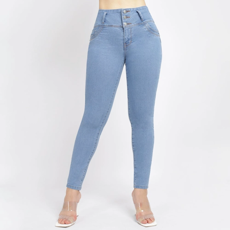 JEANS SKINNY MUJER KANSAS CELESTE - 1