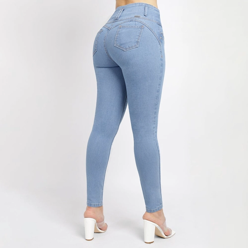 JEANS SKINNY MUJER KANSAS CELESTE - 3