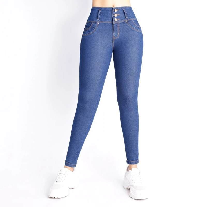 JEANS SKINNY MUJER KANSAS CELESTE 011626A - 1