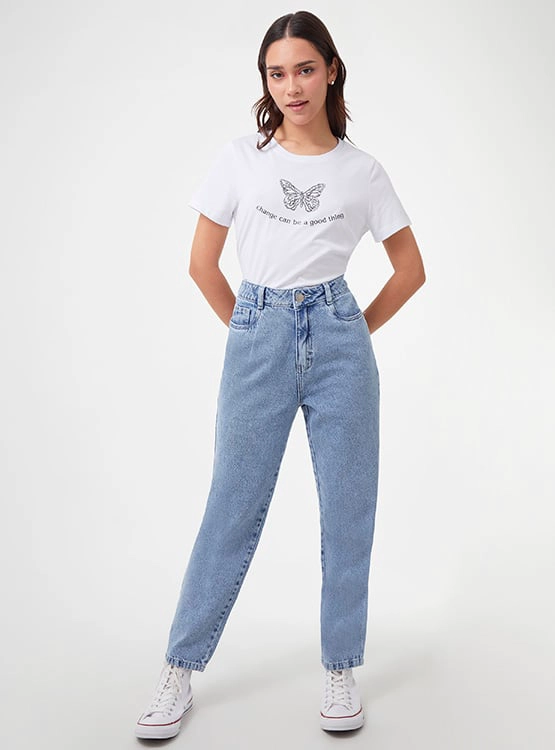 JEANS ALGODÓN MOM MUJER INDEX - 5