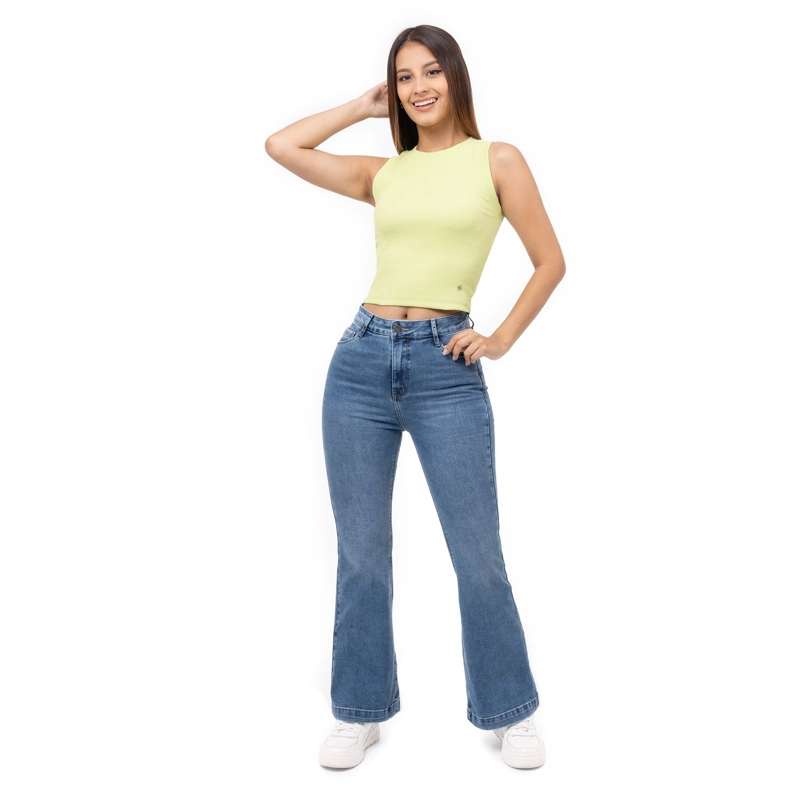 JEANS FLARE MUJER PIONER HALLYH - 1