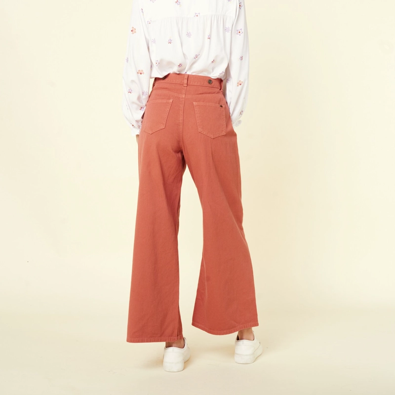JEANS ALGODÓN WIDELEG MUJER EXIT TERRACOTA ELVIRA - 4