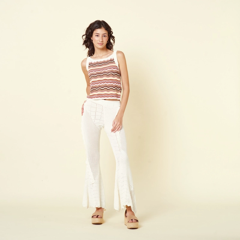 PANTALÓN FLARE MUJER EXIT HUESO EILEEN - 1