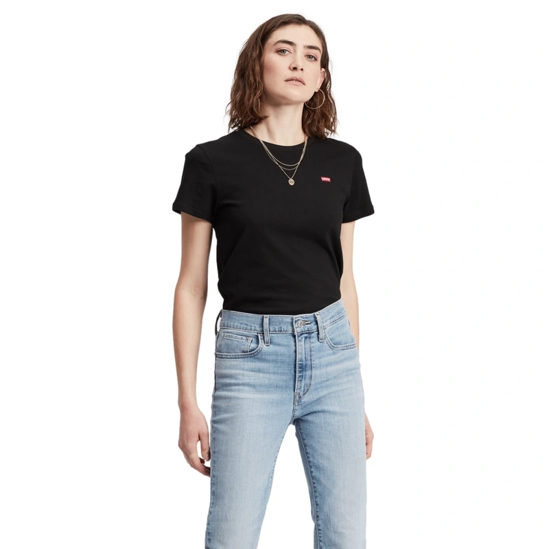 POLO MANGA CORTA ALGODÓN MUJER LEVI'S NEGRO PERFECT TEE - 1