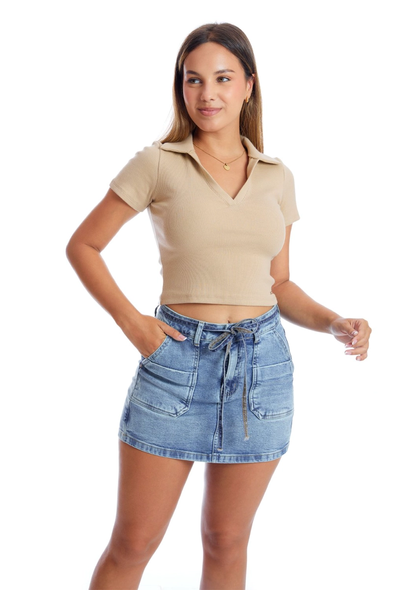 POLO ALGODÓN MUJER METAL JEANS CAMISERO SAMI - 2