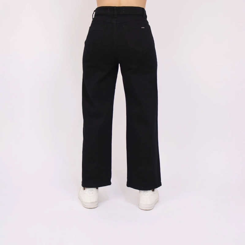 JEAN RECTO MUJER KAYRA POBLET NEGRO STRAIGHT COMFY CROPPED - 2