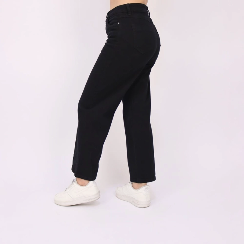 JEAN RECTO MUJER KAYRA POBLET NEGRO STRAIGHT COMFY CROPPED - 3