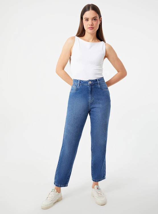JEANS ALGODÓN MOM MUJER INDEX - 5