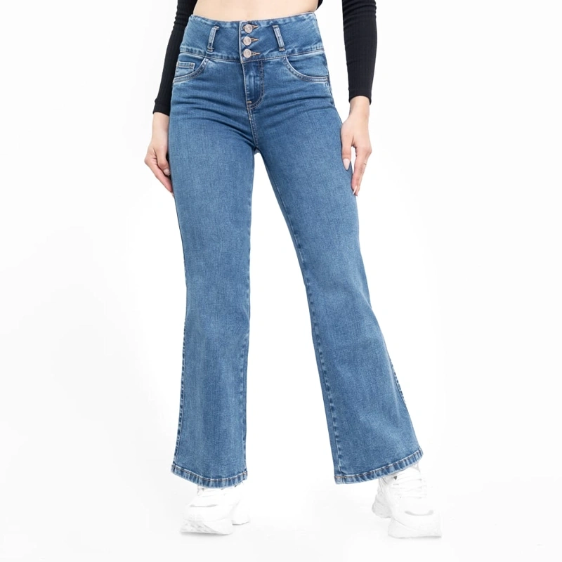 JEANS FLARE MUJER BRONCO SALET - 1
