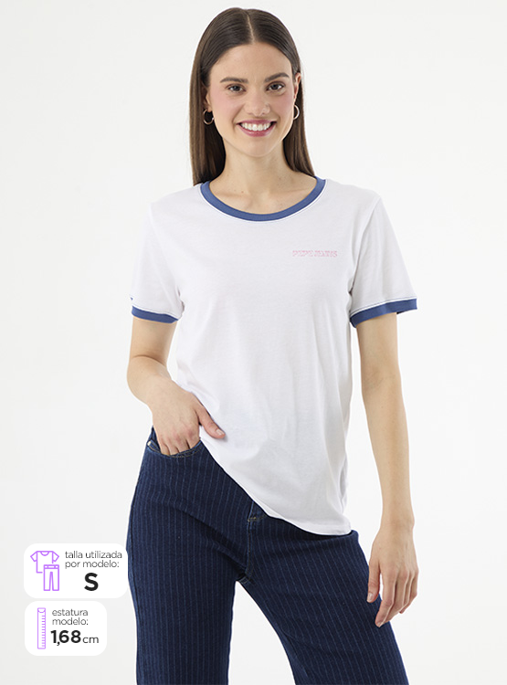 Pepe Jeans Elise T-Shirt Donna, Girocollo, Manica Corta, Cotone Sostenibile, Con Stampe A Contrasto E Logo Sul Retro
