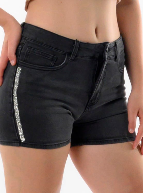 SHORT CEÑIDO MUJER BLACKOUT NEGRO NEW GIANA - 3