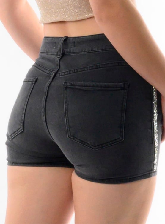 SHORT CEÑIDO MUJER BLACKOUT NEGRO NEW GIANA - 4