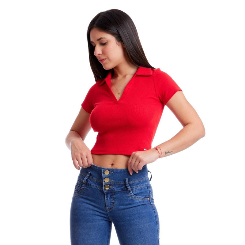 POLO MUJER METAL JEANS RIB CAMISERO SAMI - 2