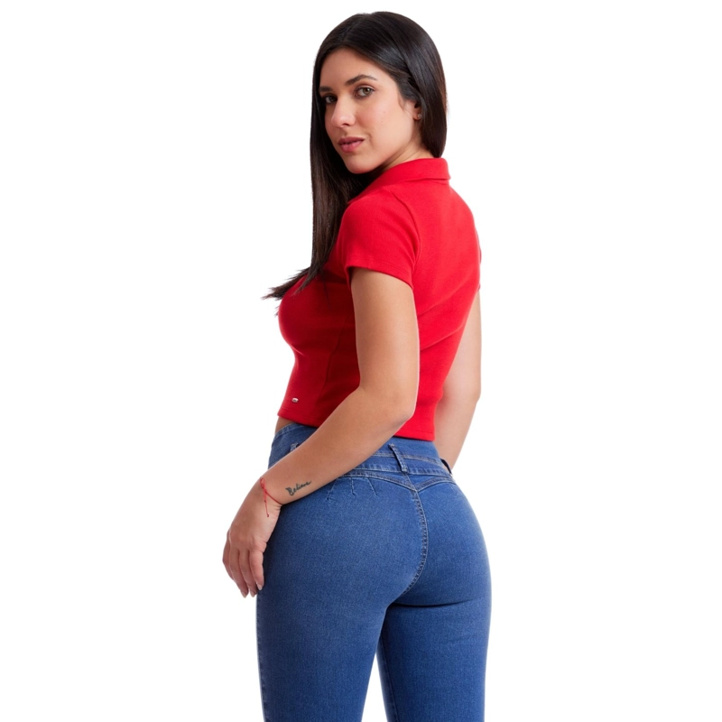 POLO MUJER METAL JEANS RIB CAMISERO SAMI - 3