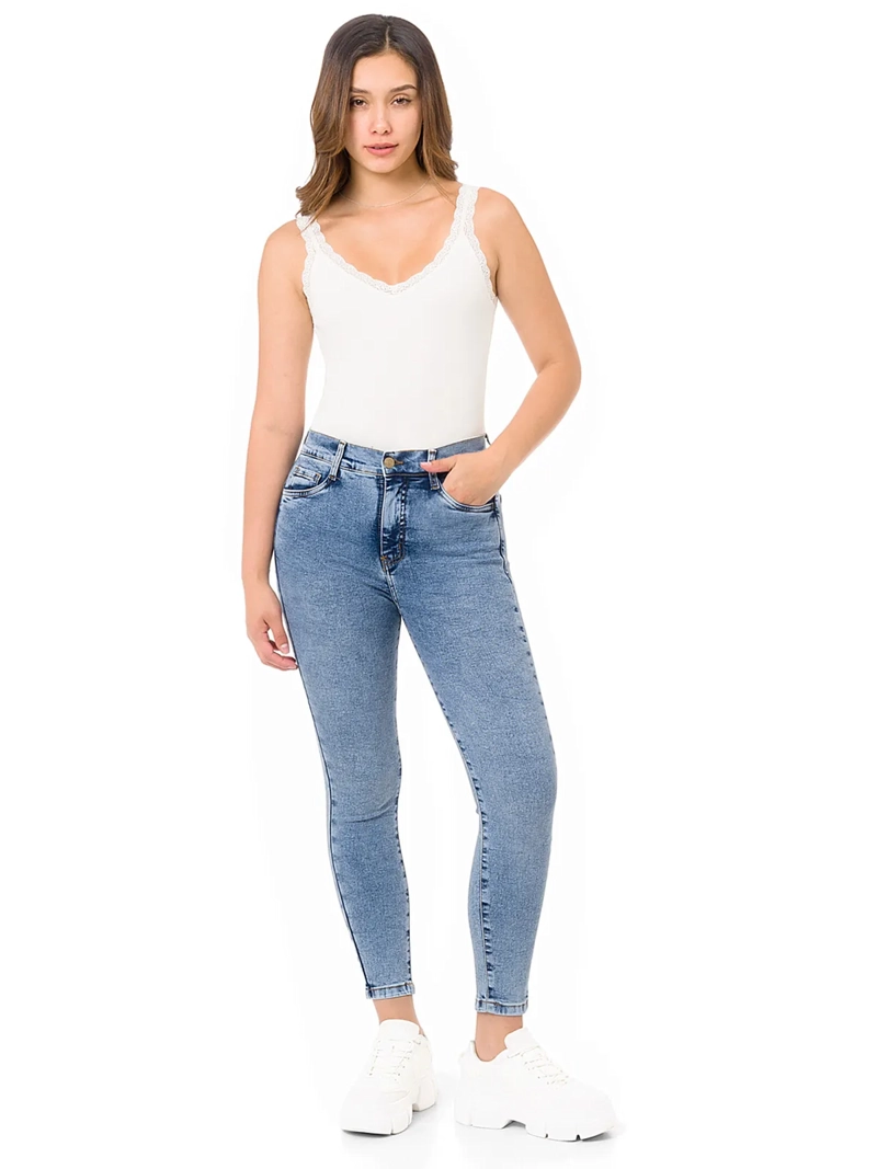 JEAN SKINNY MUJER PIONIER NURY CELESTE CLARO - 1