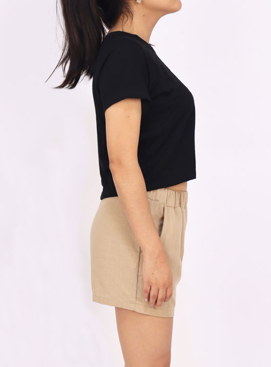 SHORT RECTO MUJER KAYRA POBLET PERFECT FIT BEIGE BOLSILLO KF00205 - 2