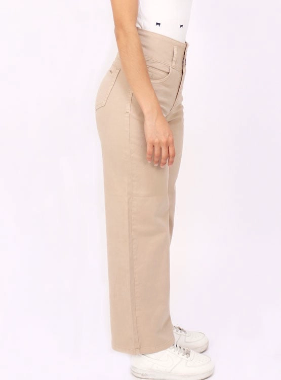 PANTALÓN CASUAL LARGO ALGODÓN STRAIGHT MUJER KAYRA POBLET PERFECT FIT COMFY CROPPED - 2