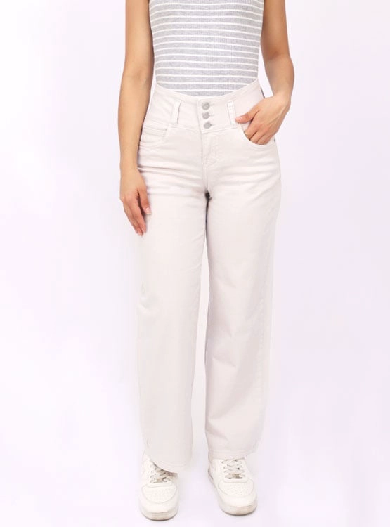 PANTALÓN CASUAL LARGO ALGODÓN STRAIGHT MUJER KAYRA POBLET PERFECT FIT COMFY CROPPED - 1