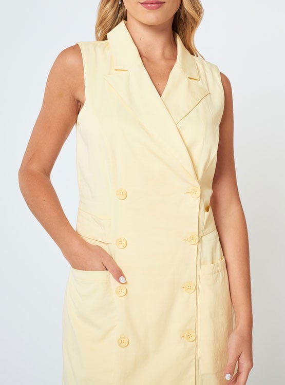 VESTIDO CORTO MUJER MENTHA Y CHOCOLATE AMARILLO ANAIS - 4