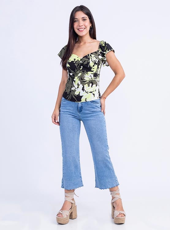 JEANS ALGODÓN FLARE MUJER SODA BLUES ARMERY - 5