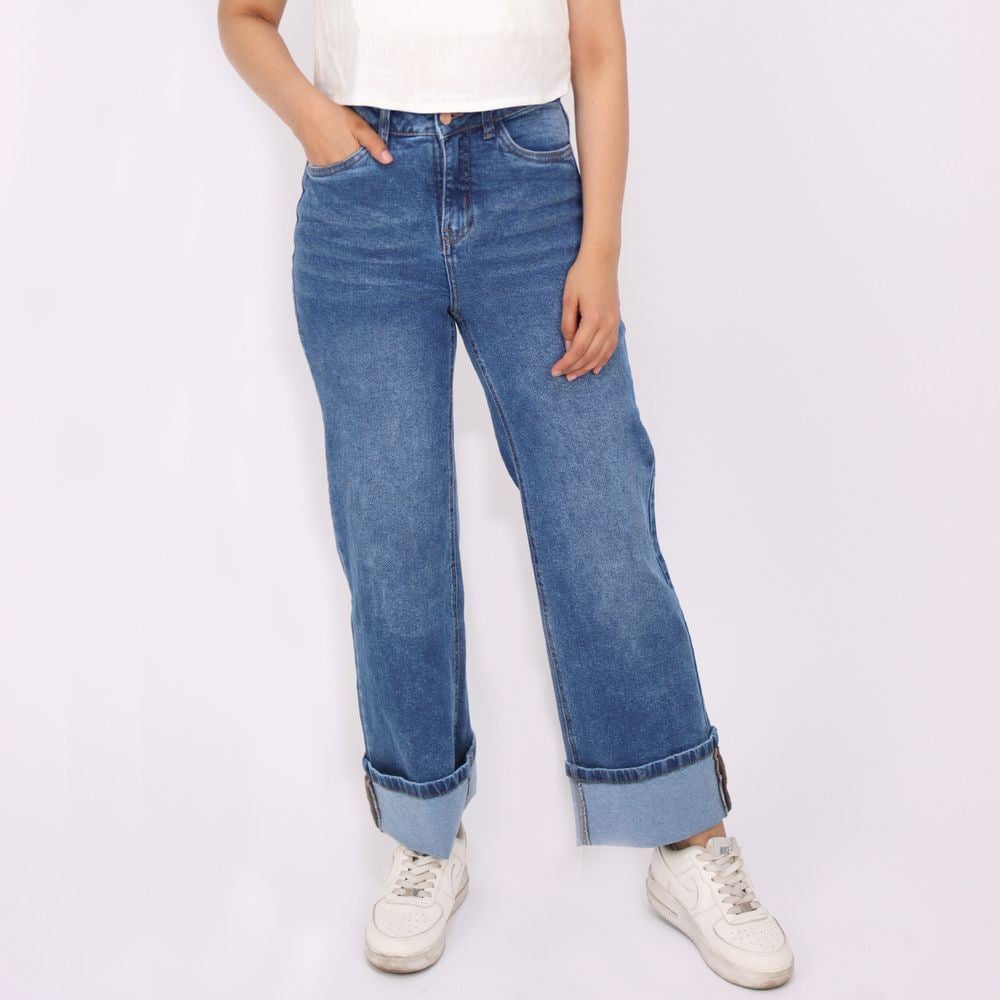JEAN STRAIGHT MUJER KAYRA POBLET PERFECT FIT ALGODÓN - 1