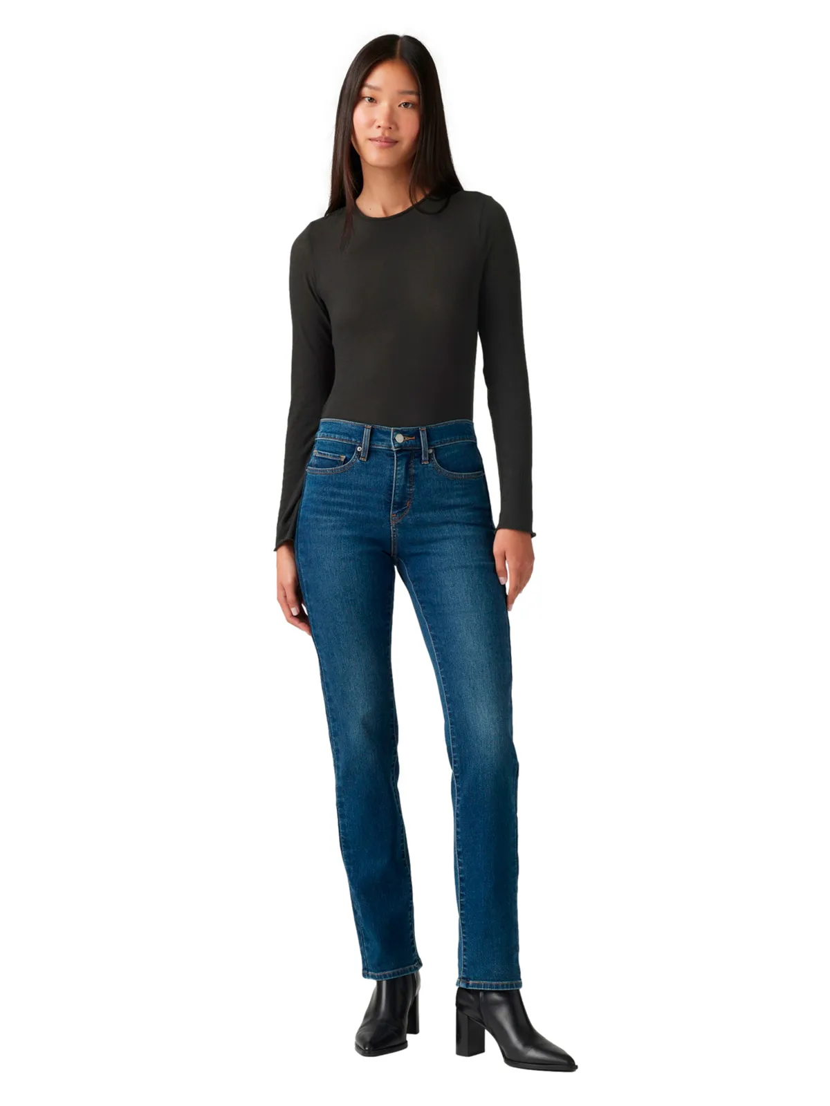 JEANS ALGODÓN RECTO STRAIGHT MUJER LEVI'S AZUL 314 SHP PIECED - 1