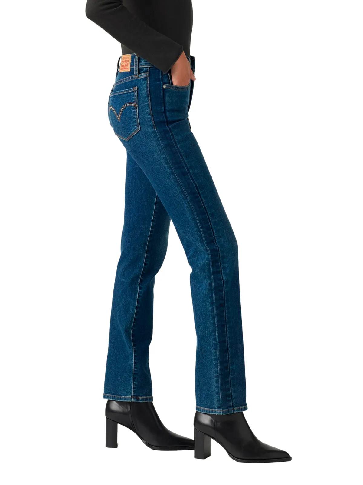 JEANS ALGODÓN RECTO STRAIGHT MUJER LEVI'S AZUL 314 SHP PIECED - 4
