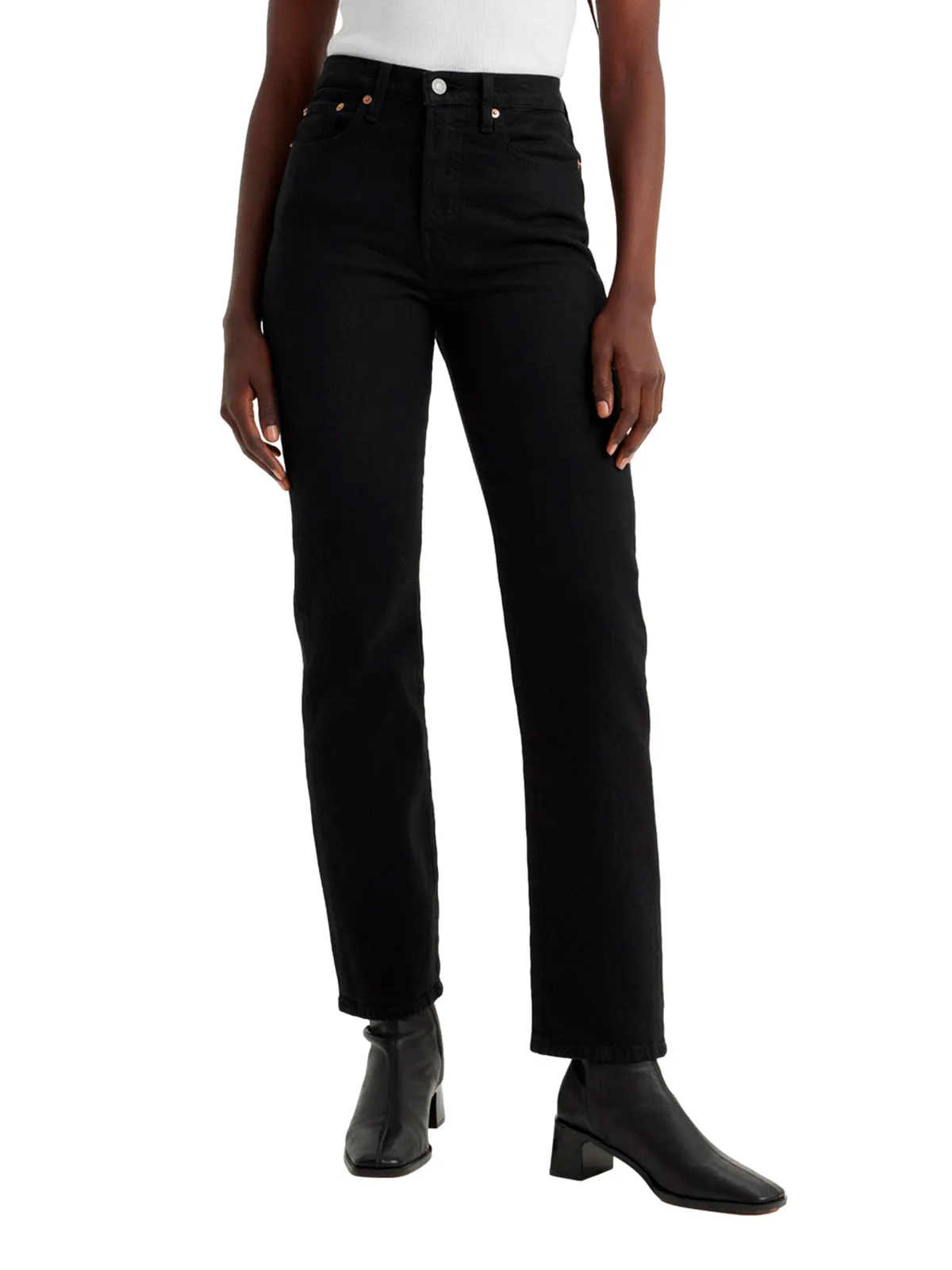 JEANS ALGODÓN RECTO STRAIGHT MUJER LEVI'S NEGRO WEDGIE - 2