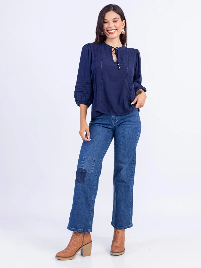 JEANS ALGODÓN WIDELEG MUJER SODA BLUES KARL - 1