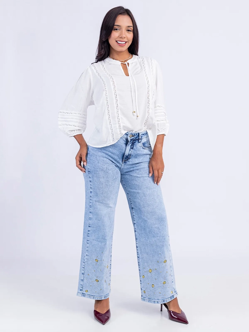 JEANS ALGODÓN WIDELEG MUJER SODA BLUES MERRYNA - 1