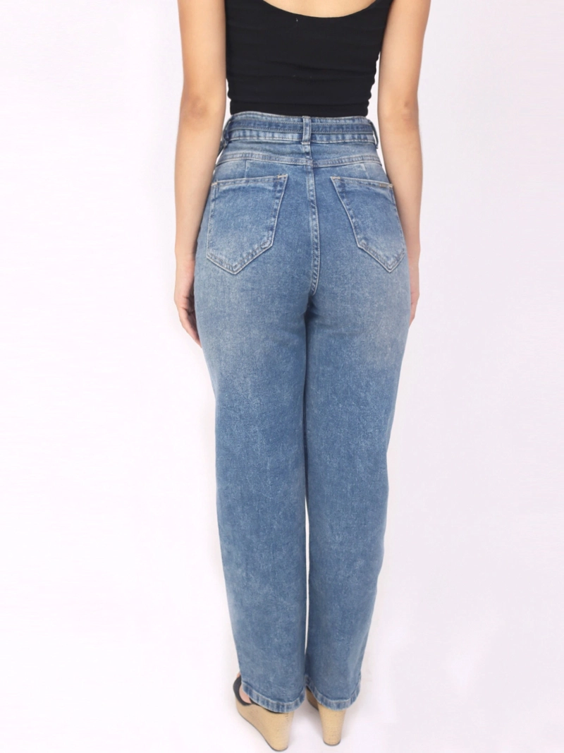 JEAN STRAIGHT MUJER KAYRA POBLET PERFECT FIT SUELTO LUCIA BELT - 3