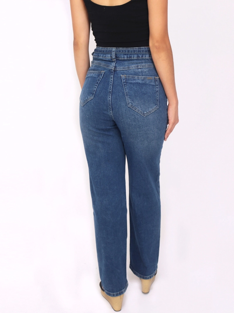 JEAN STRAIGHT MUJER KAYRA POBLET PERFECT FIT SUELTO LUCIA BELT - 3