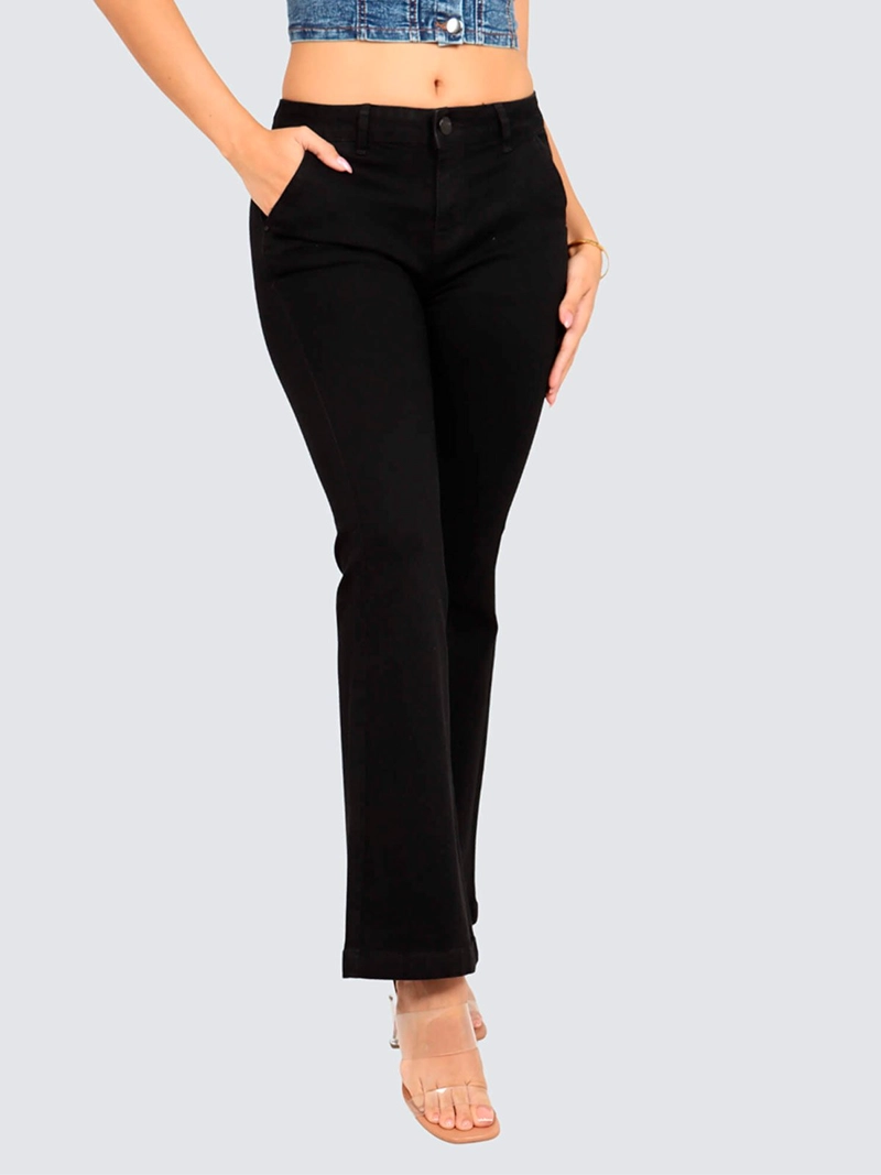JEANS ALGODÓN FLARE MUJER PARADA 111 NEGRO CRYSTAL - 3