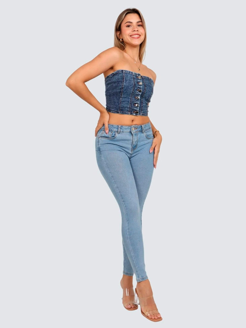 JEANS ALGODÓN SKINNY MUJER PARADA 111 LUZ - 1