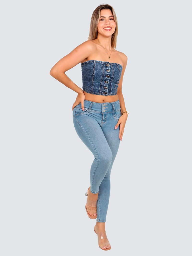 JEANS ALGODÓN SKINNY MUJER PARADA 111 COCO - 1