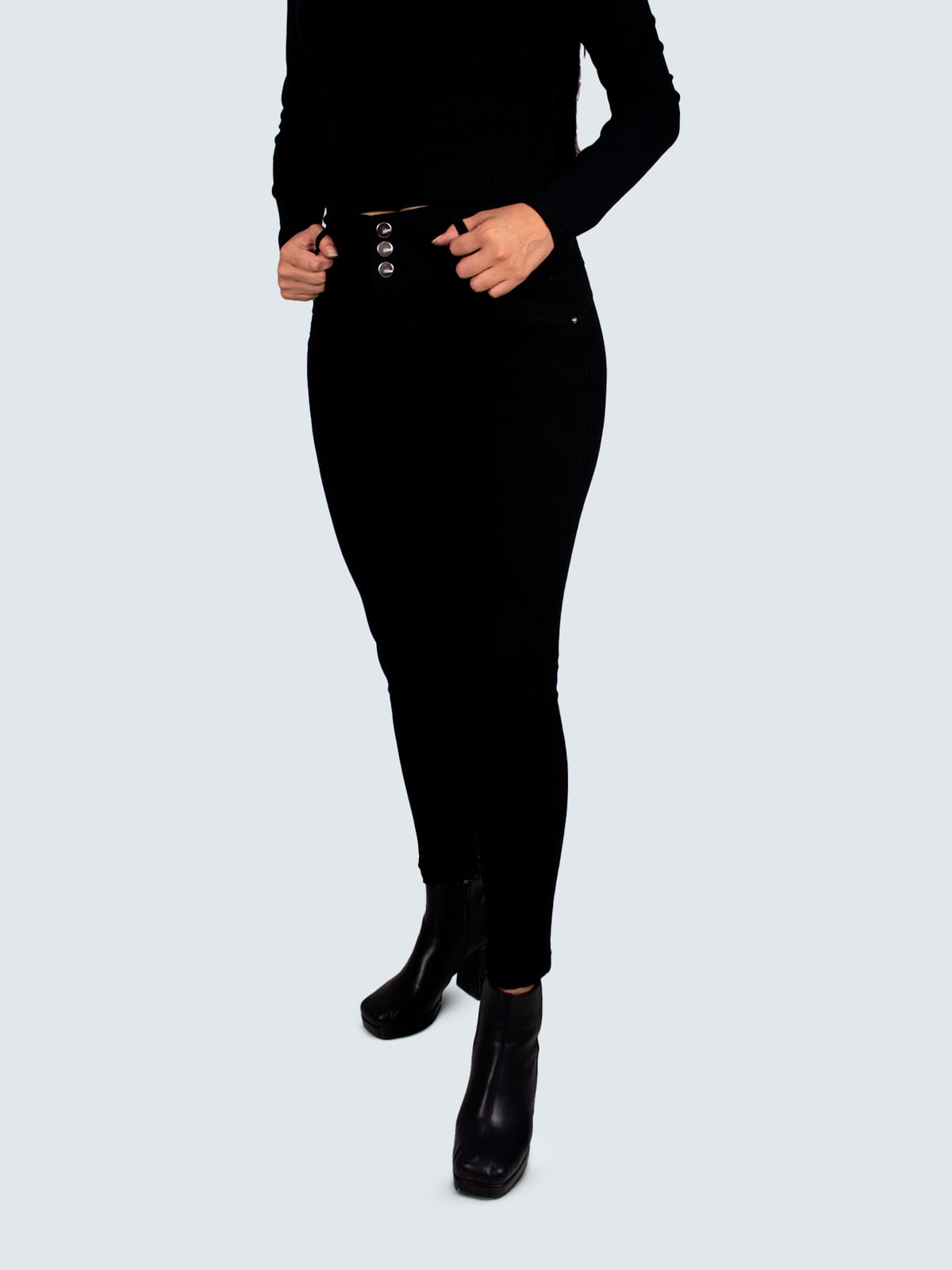 JEANS ALGODÓN SKINNY MUJER PARADA 111 NEGRO COCO DARK - 3