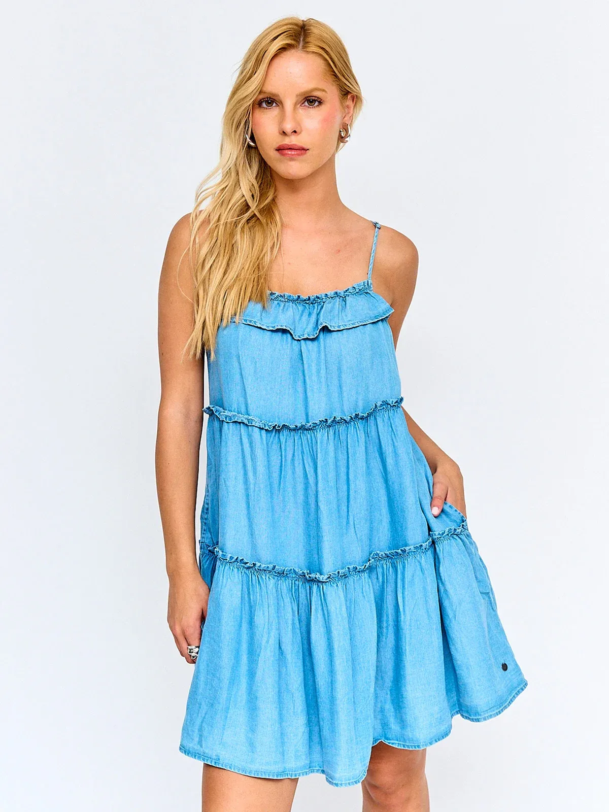 VESTIDO CORTO MUJER PEPE JEANS ETTY CELESTE - 2