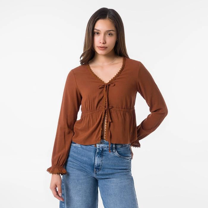 BLUSA MANGA LARGA LINO MUJER GOCCOS BRIZEL - 1