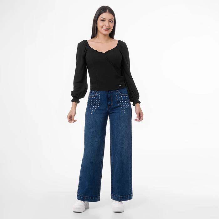 BLUSA MANGA LARGA LINO MUJER GOCCOS SACHE - 2