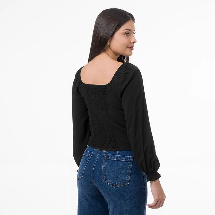 BLUSA MANGA LARGA LINO MUJER GOCCOS SACHE - 3