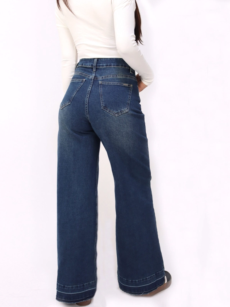 JEAN WIDE LEG MUJER KAYRA POBLET PERFECT FIT VINTAGE DS DESBA CELESTE - 3