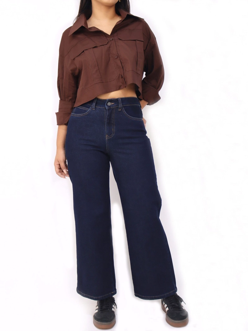 JEANS ALGODÓN MUJER KAYRA POBLET PERFECT FIT STRAIGHT COMFY CROPPED - 1