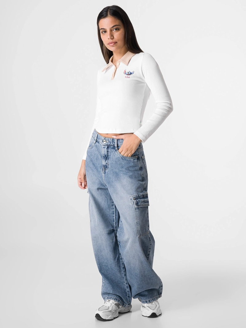POLO MANGA LARGA MUJER SQUEEZE BLANCO - 1
