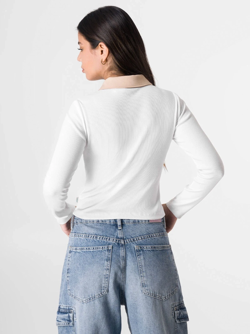 POLO MANGA LARGA MUJER SQUEEZE BLANCO - 3