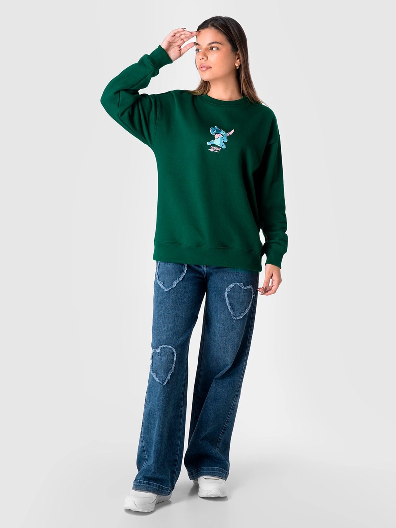 POLERA MUJER SQUEEZE VERDE ALGODÓN STITCH - 1